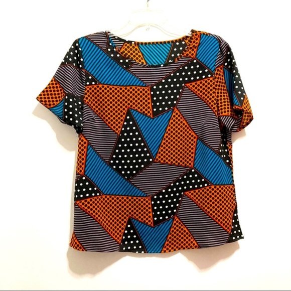 Geo & Polka Dot Print Top - Picture 4 of 10